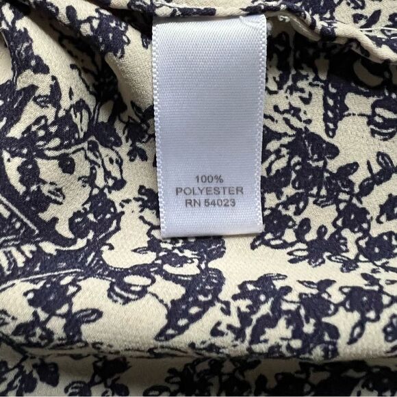 BANANA REPUBLIC Blouse, cream/navy print Size XS - Picture 5 of 6